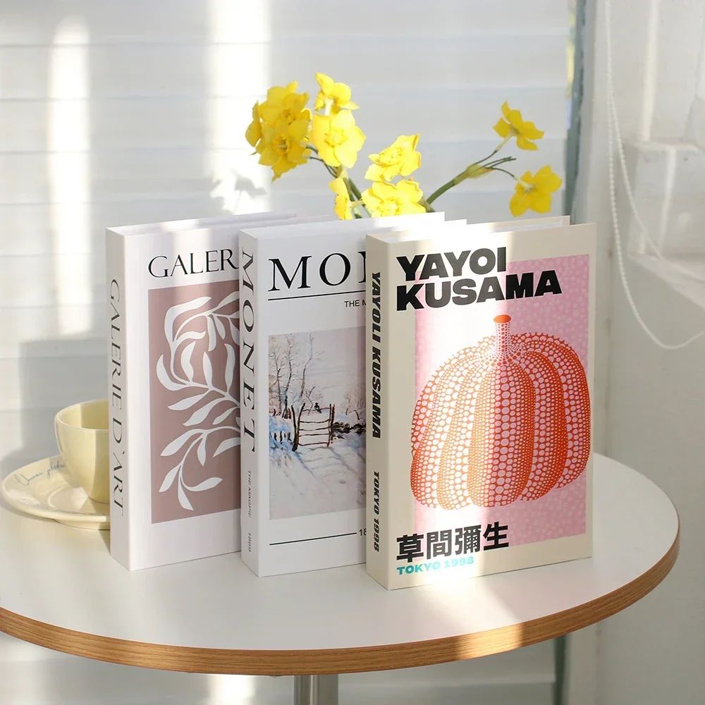 Luxury Decorative Fake Book Set3pcs Elegant Coffee Table Display Books For Modern Home Decor 17