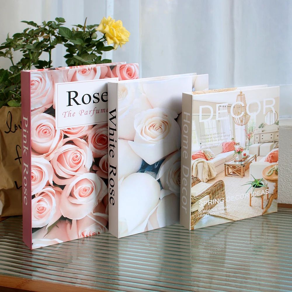 Luxury Decorative Fake Book Set3pcs Elegant Coffee Table Display Books For Modern Home Decor 25