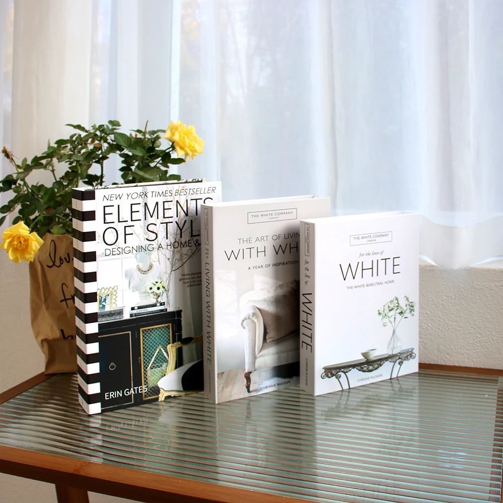 Luxury Decorative Fake Book Set3pcs Elegant Coffee Table Display Books For Modern Home Decor 27