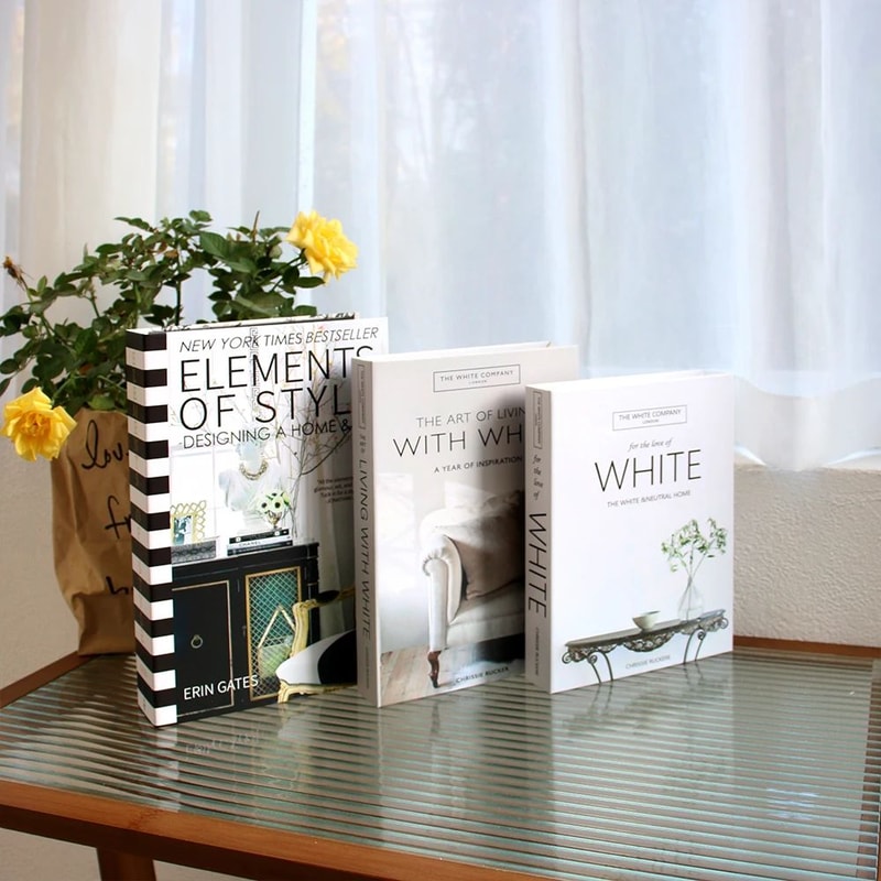 Luxury Decorative Fake Book Set3pcs Elegant Coffee Table Display Books For Modern Home Decor 27