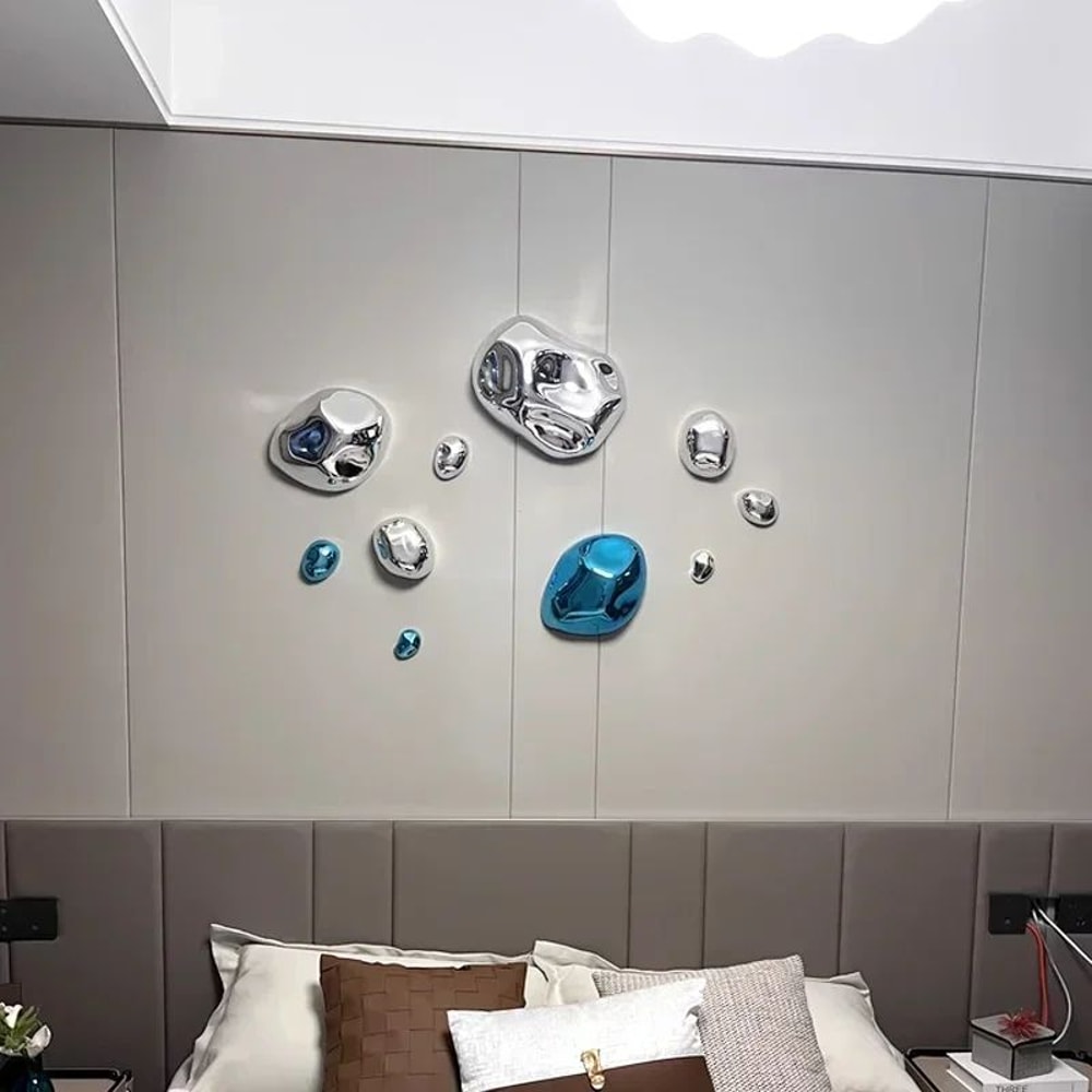 Abstract Simulated Stone Wall Decor Pendant Modern Lightweight Hanging Art For Living Room Dining 2