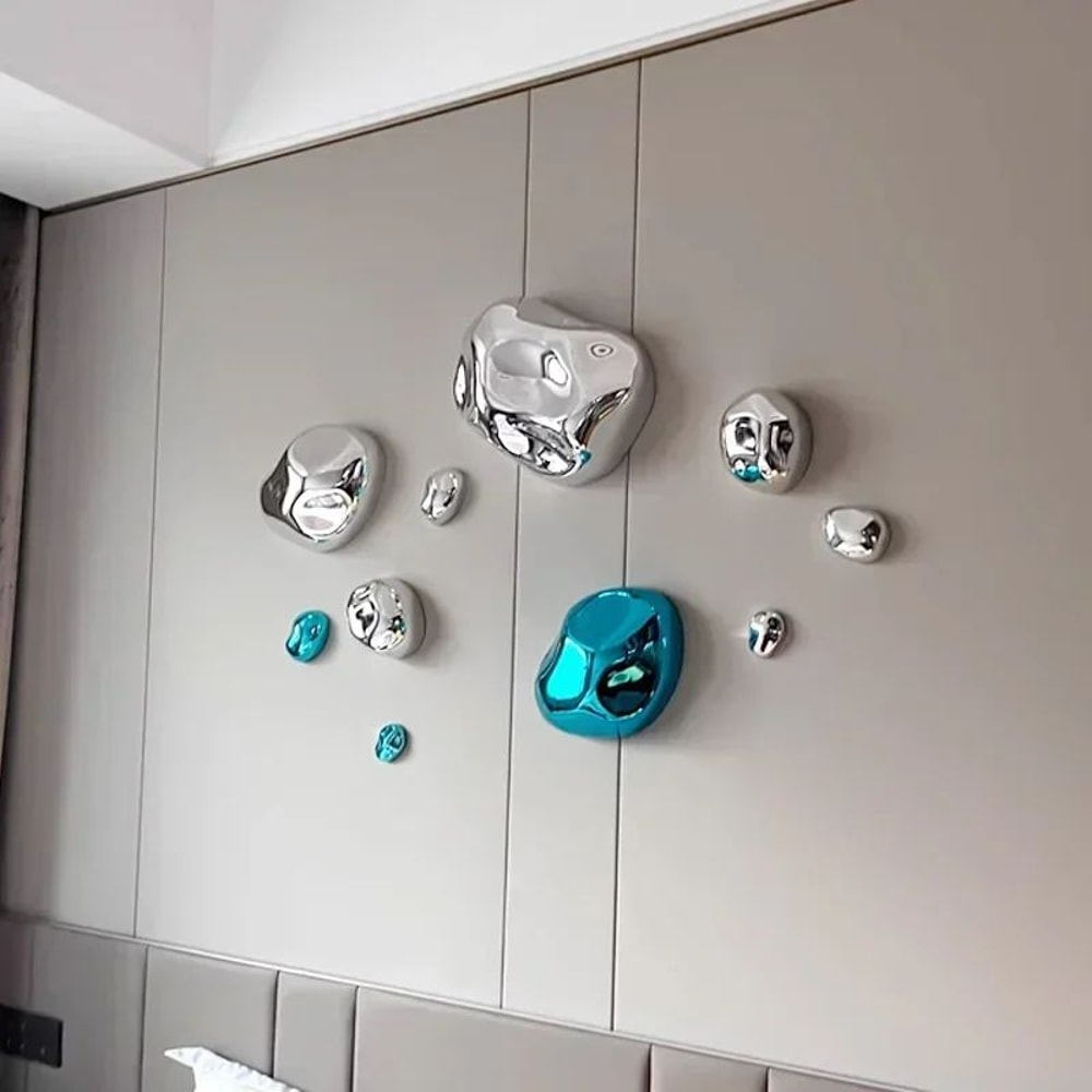 Abstract Simulated Stone Wall Decor Pendant Modern Lightweight Hanging Art For Living Room Dining 3