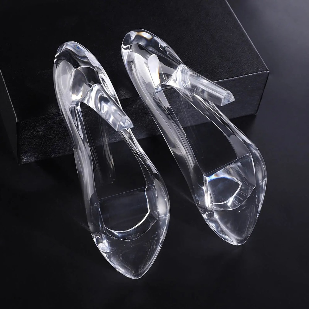 Crystal Glass Slipper Ornament Transparent Acrylic Cinderella HighHeel Figurine For Wedding Roman 1