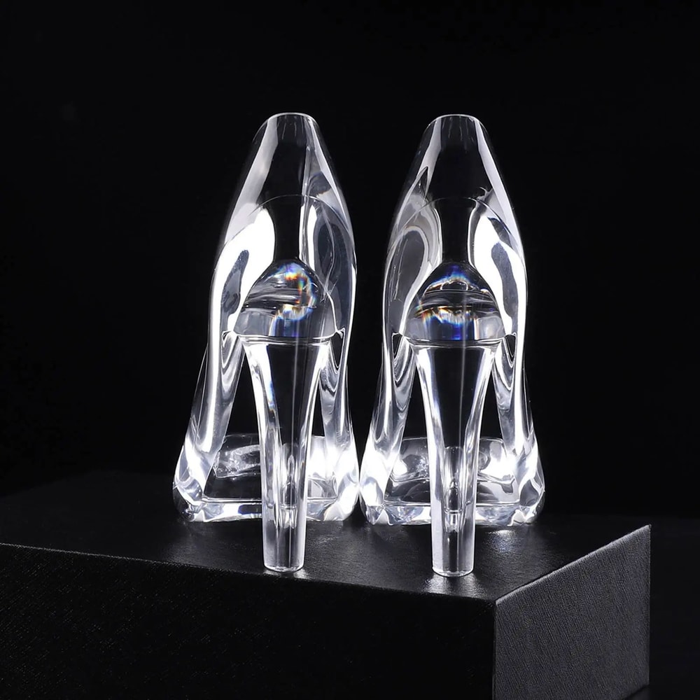 Crystal Glass Slipper Ornament Transparent Acrylic Cinderella HighHeel Figurine For Wedding Roman 2