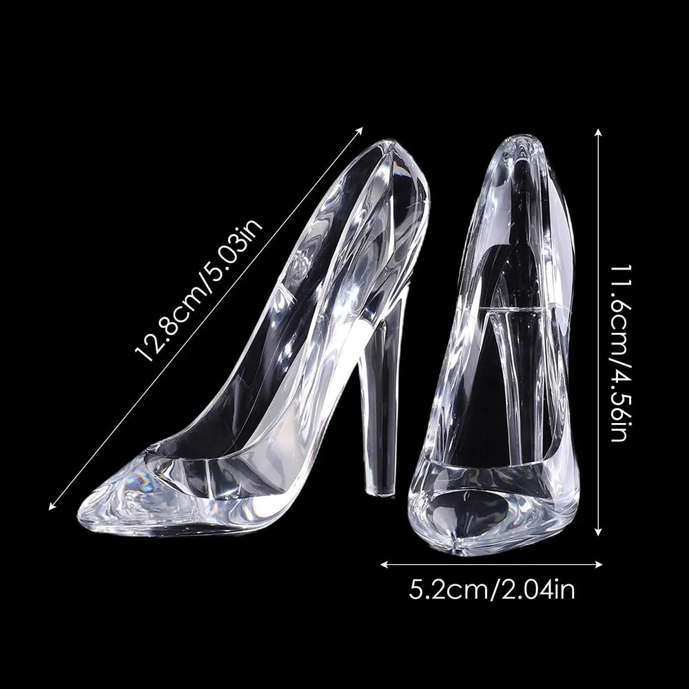 Crystal Glass Slipper Ornament Transparent Acrylic Cinderella HighHeel Figurine For Wedding Roman 4