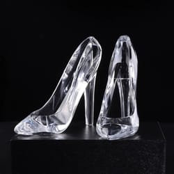 crystal glass slipper ornament – transparent acrylic cinderella high-heel figurine for wedding & romantic decor
