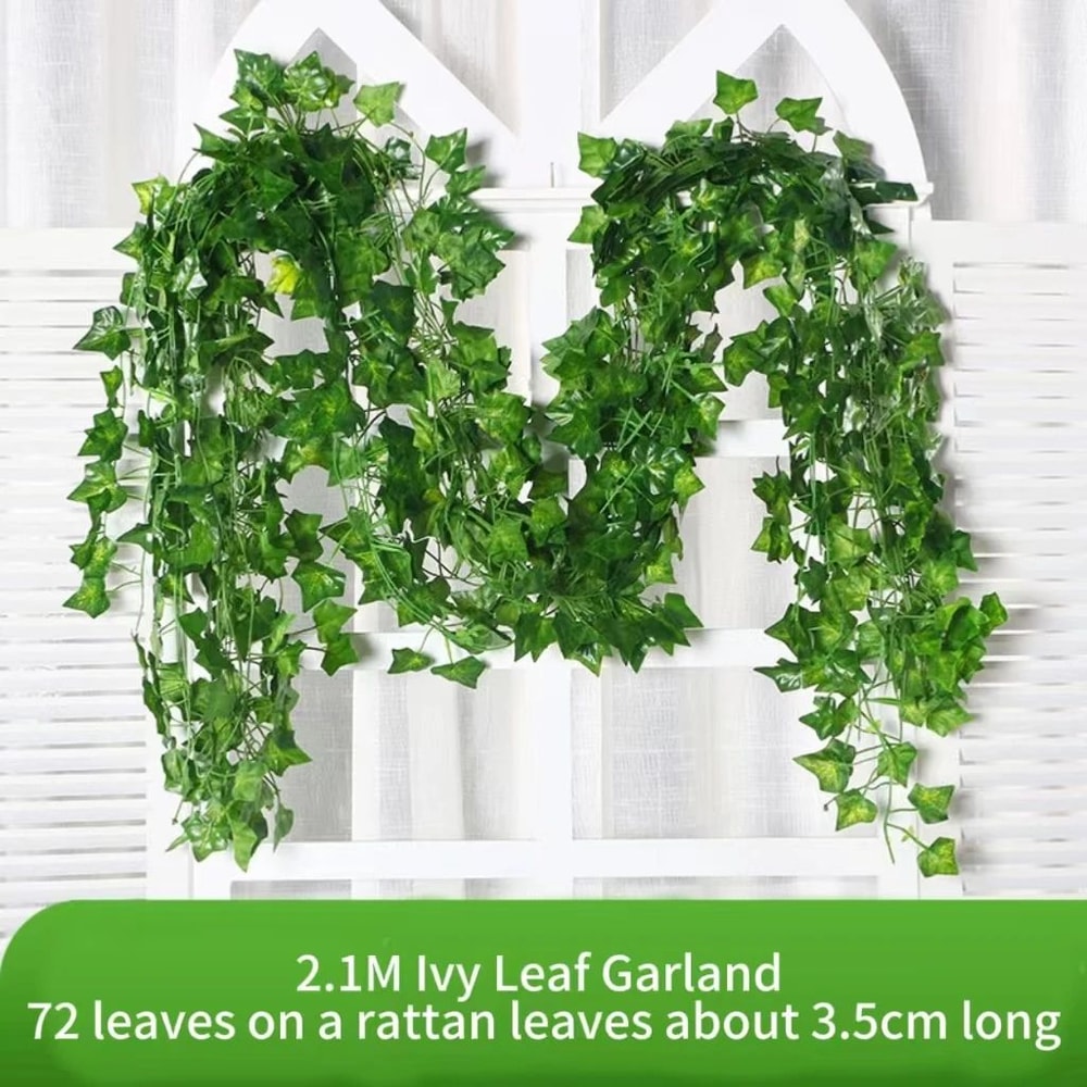 8268 In Artificial Ivy Leaf Garland Lush Green Hanging Vine For Home Garden Wedding Decor 0