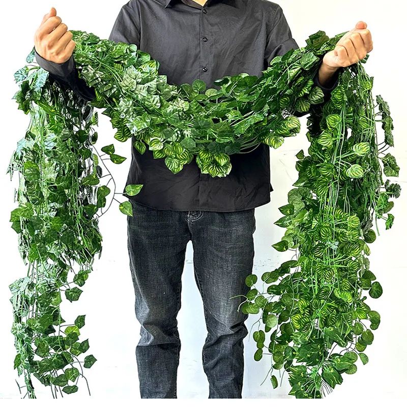 8268 In Artificial Ivy Leaf Garland Lush Green Hanging Vine For Home Garden Wedding Decor 1