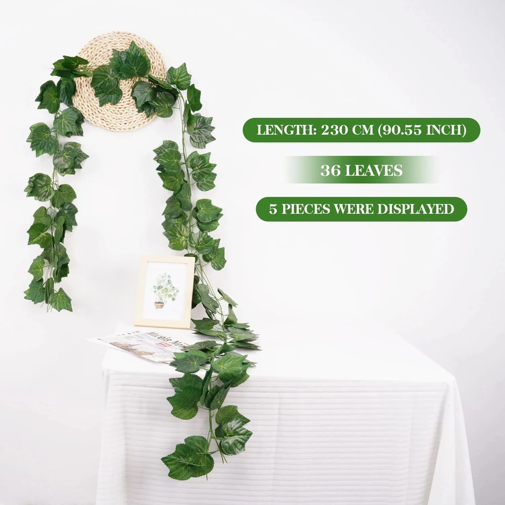 8268 In Artificial Ivy Leaf Garland Lush Green Hanging Vine For Home Garden Wedding Decor 8
