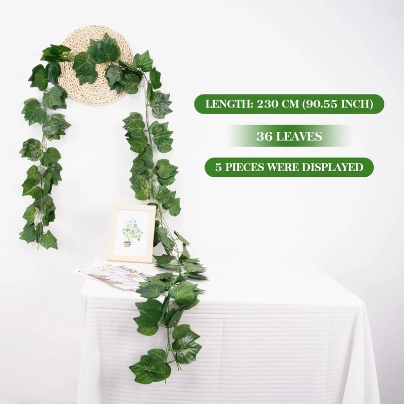 8268 In Artificial Ivy Leaf Garland Lush Green Hanging Vine For Home Garden Wedding Decor 8
