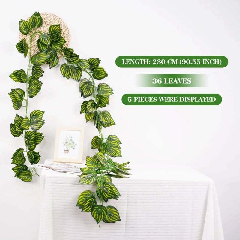 8268 In Artificial Ivy Leaf Garland Lush Green Hanging Vine For Home Garden Wedding Decor 9