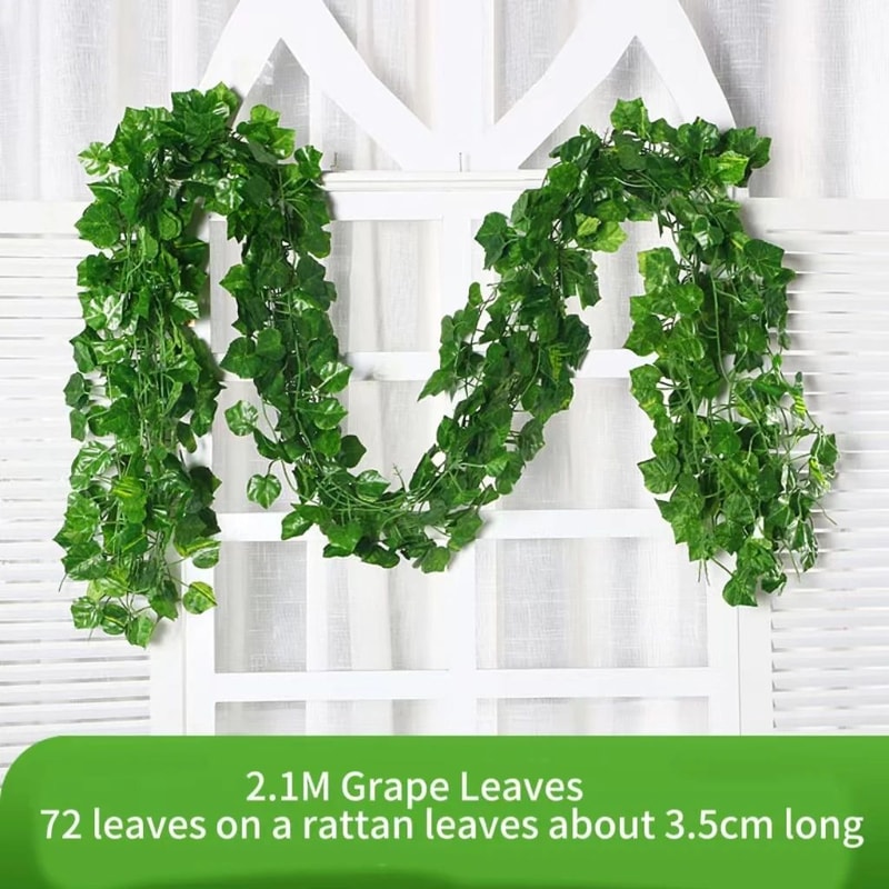 8268 In Artificial Ivy Leaf Garland Lush Green Hanging Vine For Home Garden Wedding Decor 12