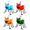 Colorful Metal Ant Wall Art Set HandPainted Outdoor Garden Insect Sculptures For Fence Home Decor 7