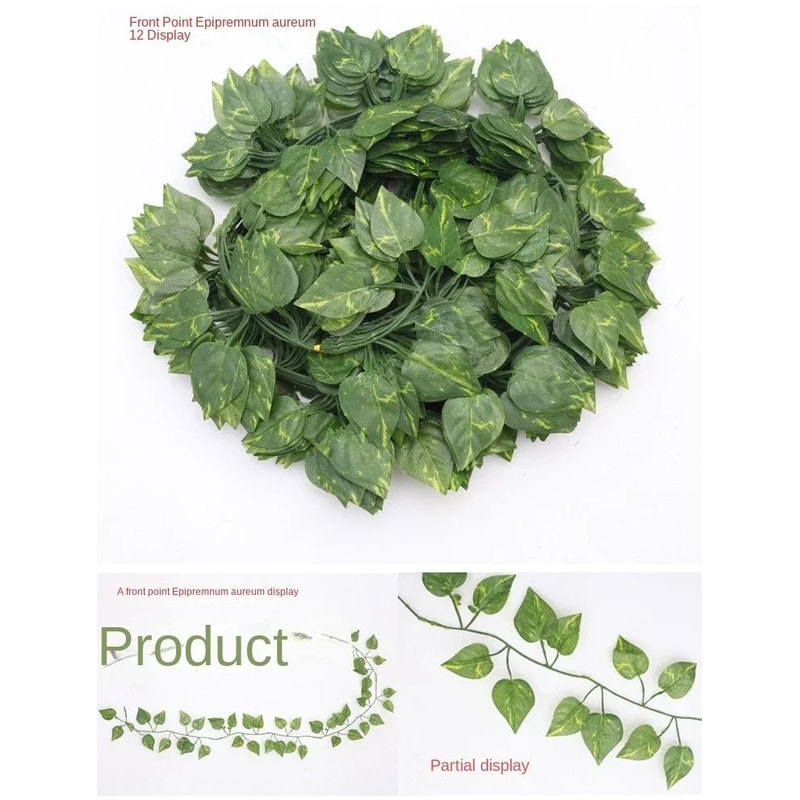 8268 In Artificial Green Ivy Leaf Garland Realistic Silk Hanging Vine For Home Garden Event Decor 7