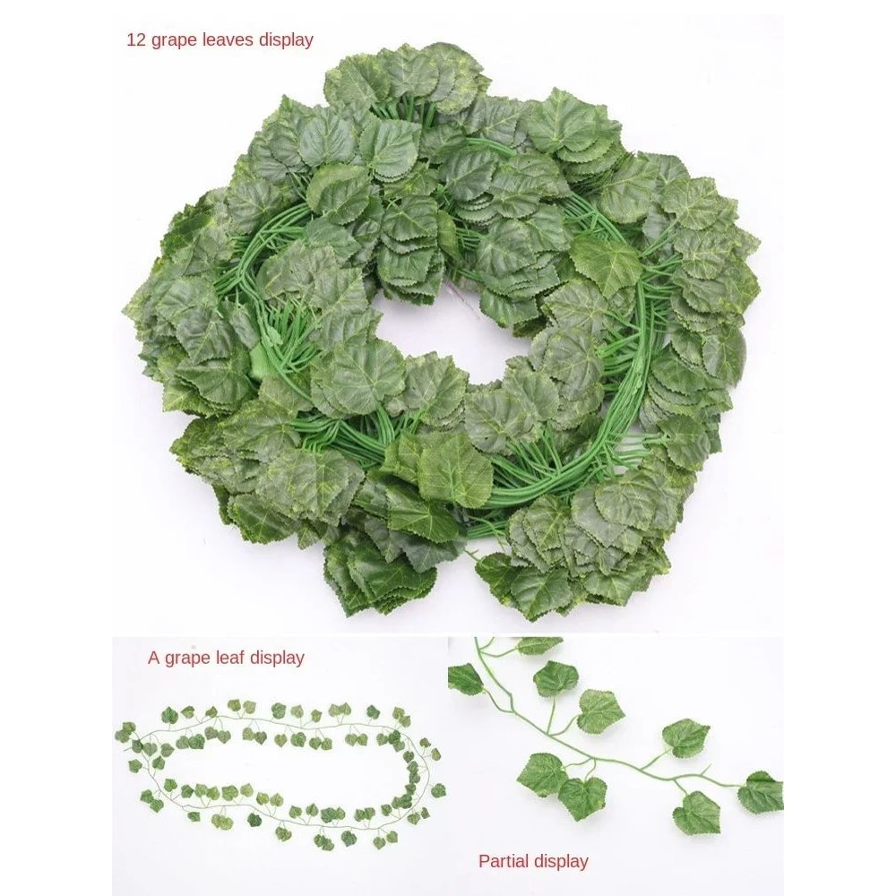 8268 In Artificial Green Ivy Leaf Garland Realistic Silk Hanging Vine For Home Garden Event Decor 9