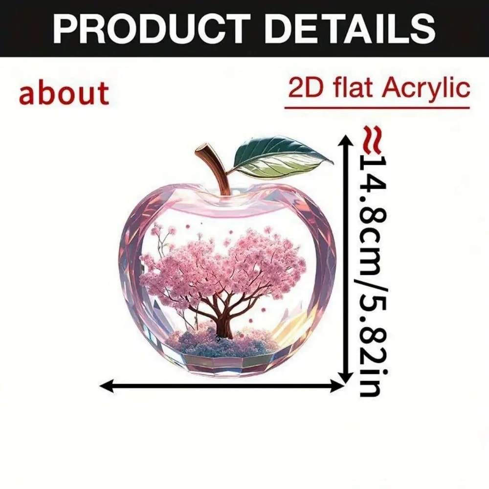 Cherry Blossom Apple Acrylic Desk Ornament Romantic Landscape Tabletop Decor For Home Office 6