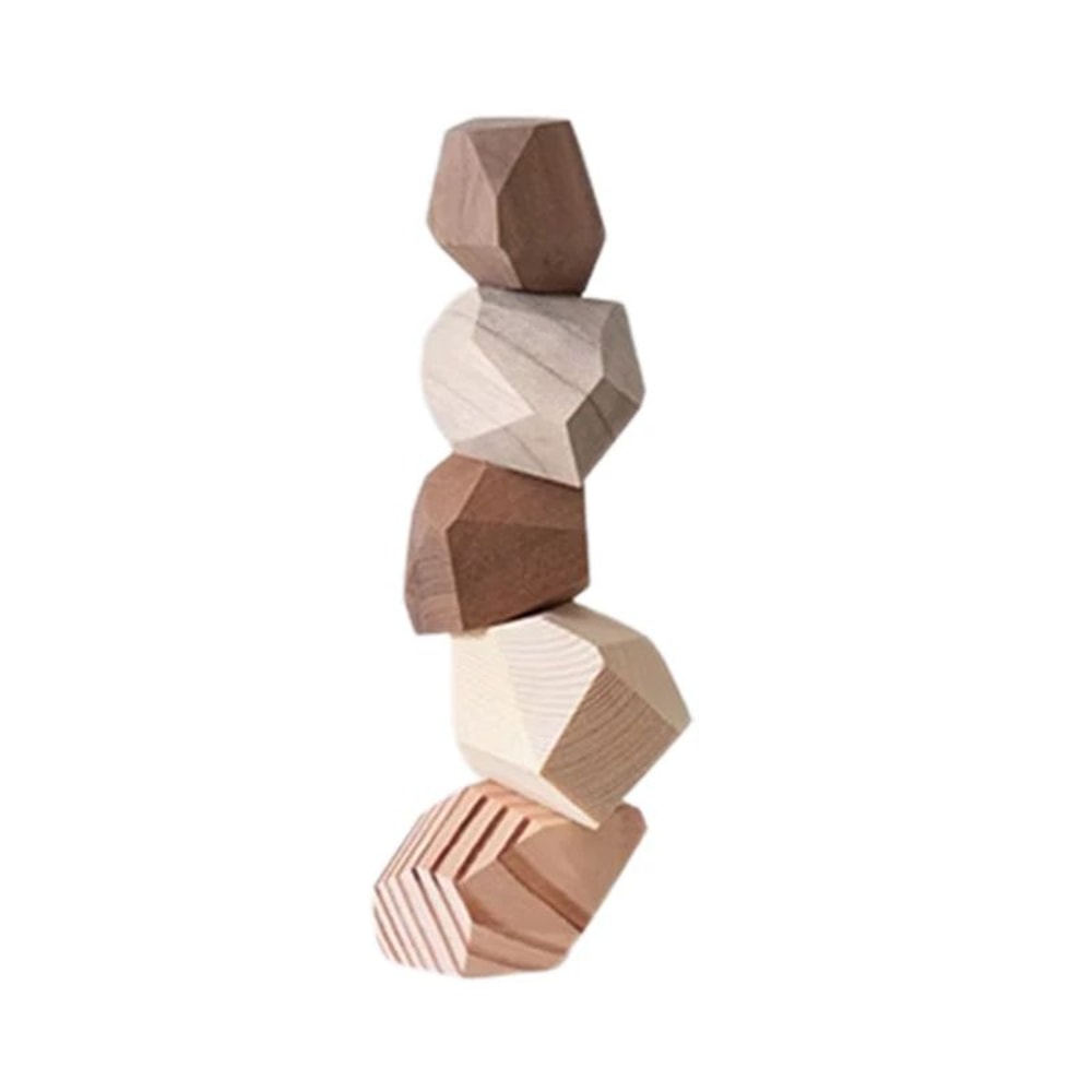 Nordic Solid Wood Stone Puzzle Wall Art Modern Decompression Decorative Wooden Ornaments 7