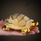 Gold Longevity Money Turtle Figurine Ceramic Desk Ornament For Wealth Home Decor 0