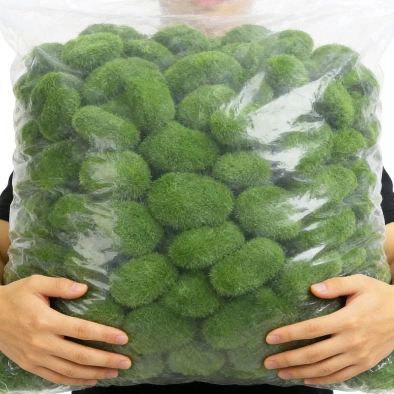 Artificial Moss Stone Balls Realistic Green Foam Flocking Rocks For Bonsai Garden Decor 5