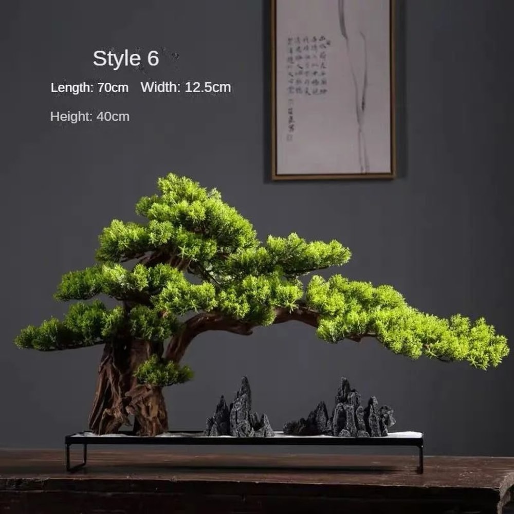 Artificial Welcome Pine Bonsai Tree Four Seasons Desktop Landscape Plant For Home Office Decor 11