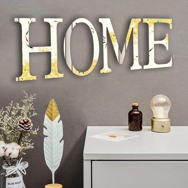 Gold 3D Mirror Letter Wall Stickers Acrylic Alphabet DIY Decor For Home Party Decoration 1