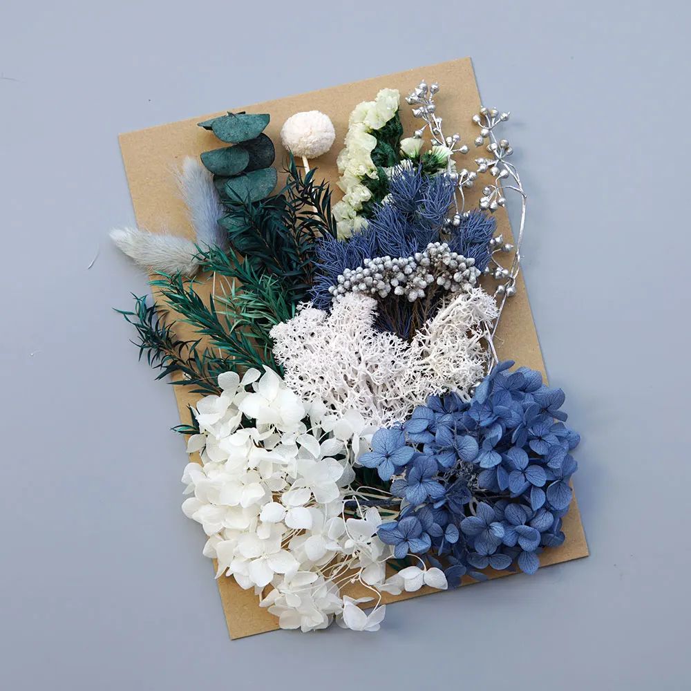 Preserved Dried Hydrangea Flower Set Real Floral Materials For Resin Candle DIY Crafts 24