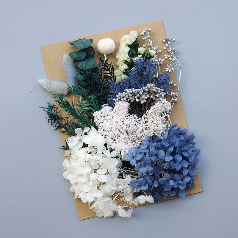 Preserved Dried Hydrangea Flower Set Real Floral Materials For Resin Candle DIY Crafts 24