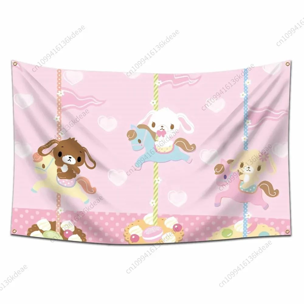 Sugarbunnies Cartoon Tapestry Wall Hanging Cute Aesthetic Fabric Poster For Bedroom Home Decor 6