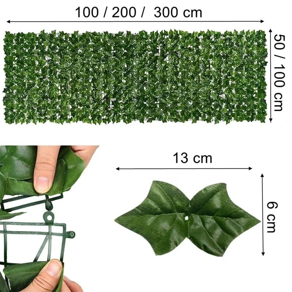 Artificial Ivy Leaf Privacy Fence Panel Realistic Green Hedge Screen For Outdoor Wall Balcony Dec 2