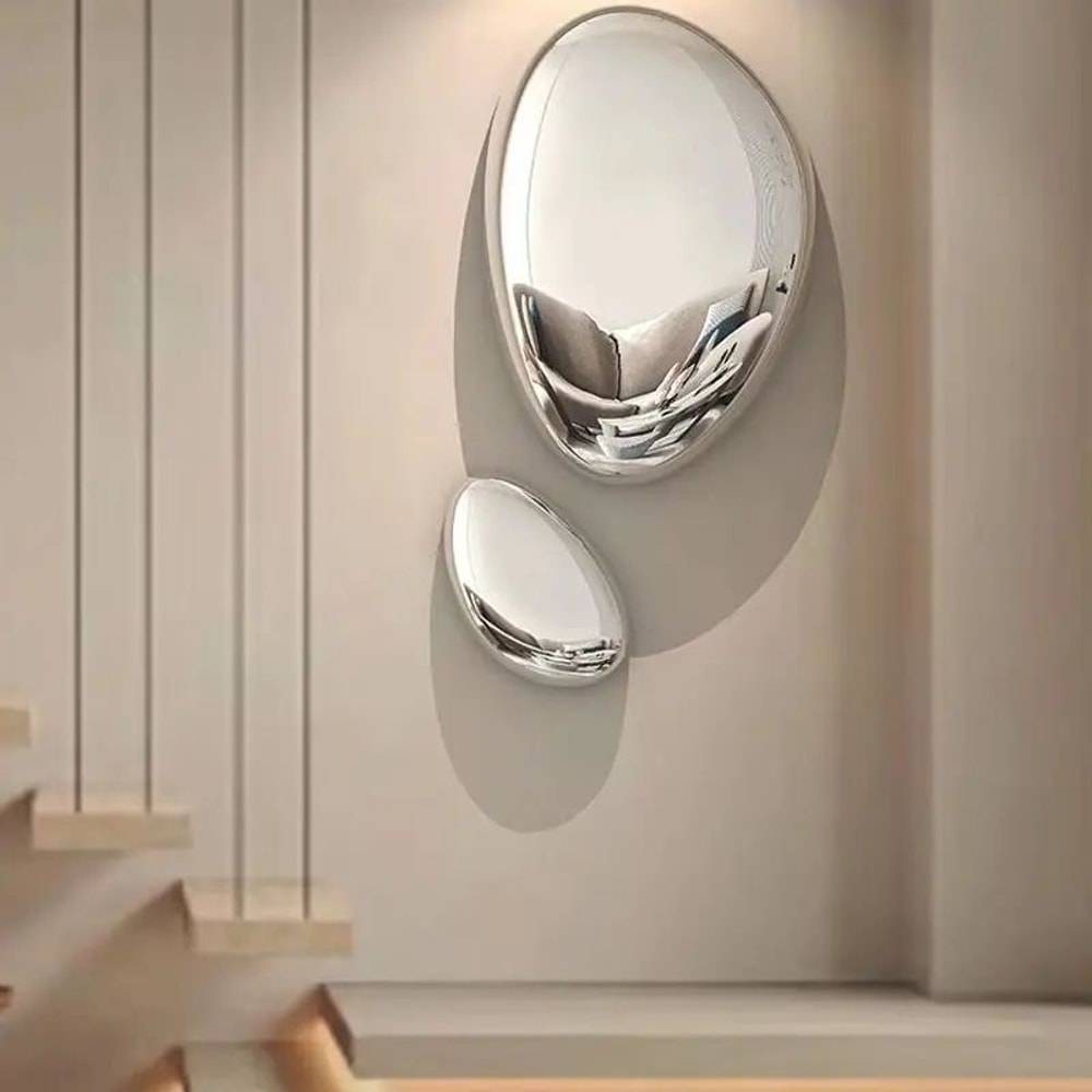 Modern Luxury Water Drop Wall Pendant Imitation Stainless Steel Goose Egg Stone Decor For Elegant 2