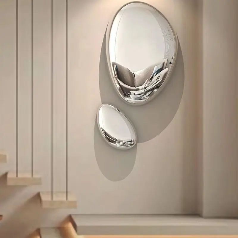 Modern Luxury Water Drop Wall Pendant Imitation Stainless Steel Goose Egg Stone Decor For Elegant 2