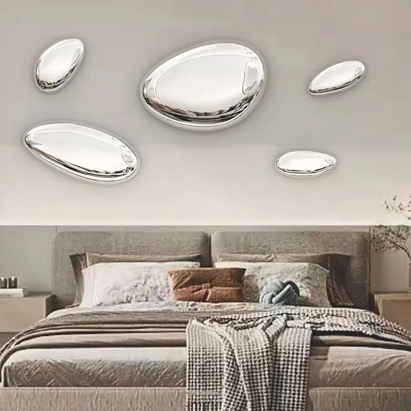 Modern Luxury Water Drop Wall Pendant Imitation Stainless Steel Goose Egg Stone Decor For Elegant 5