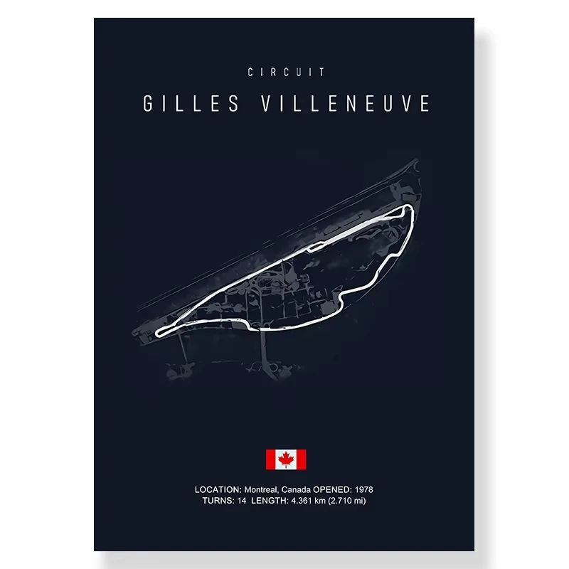 F1 Race Track Canvas Wall Art Minimalist Black Circuit Map Poster For Home Office Decor 3