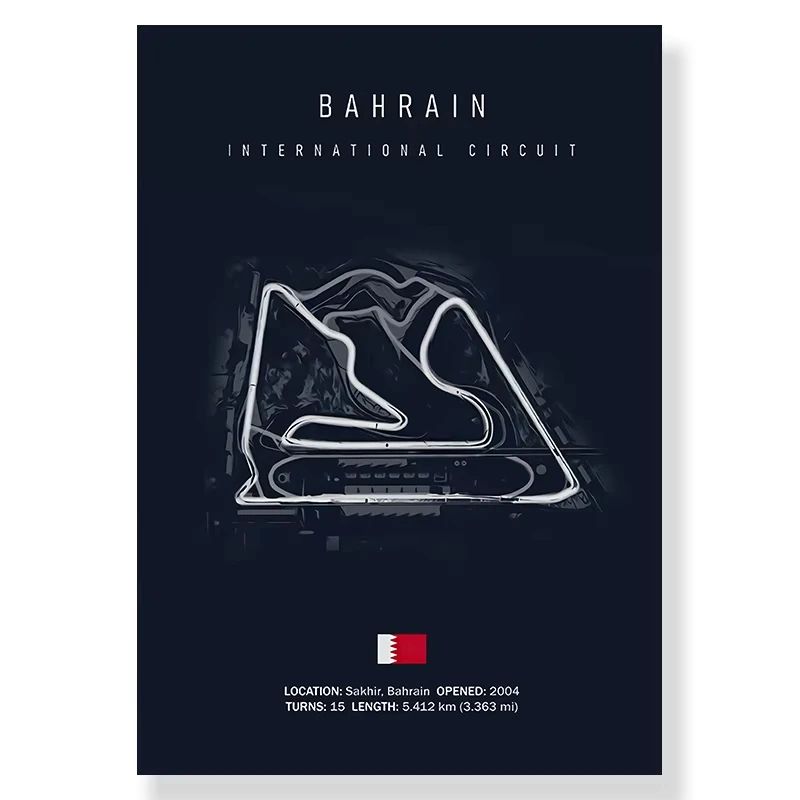 F1 Race Track Canvas Wall Art Minimalist Black Circuit Map Poster For Home Office Decor 8
