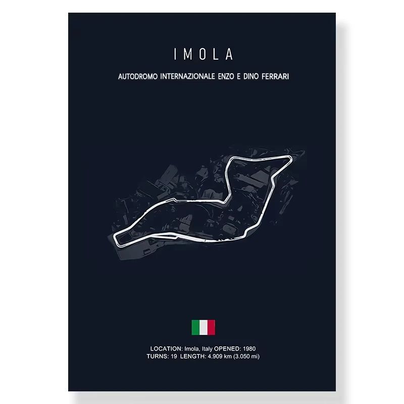 F1 Race Track Canvas Wall Art Minimalist Black Circuit Map Poster For Home Office Decor 10