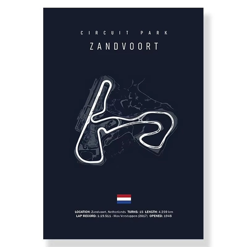 F1 Race Track Canvas Wall Art Minimalist Black Circuit Map Poster For Home Office Decor 13