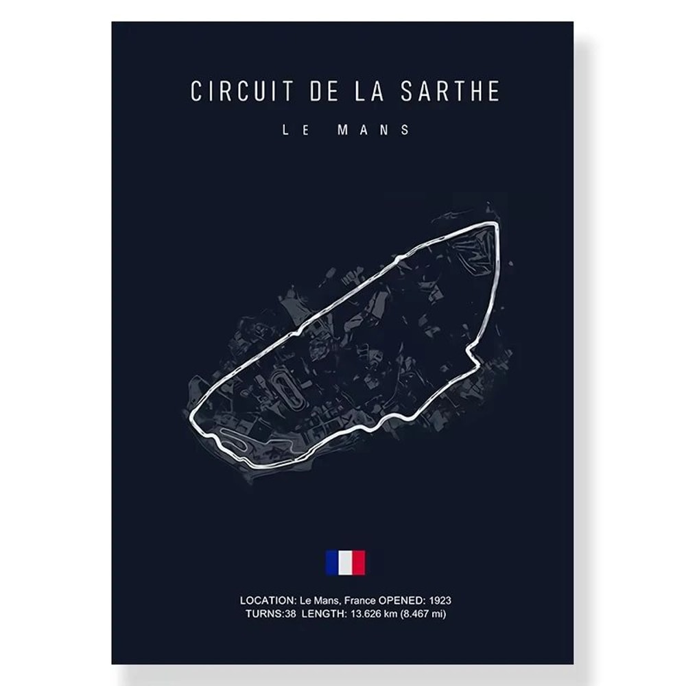 F1 Race Track Canvas Wall Art Minimalist Black Circuit Map Poster For Home Office Decor 16