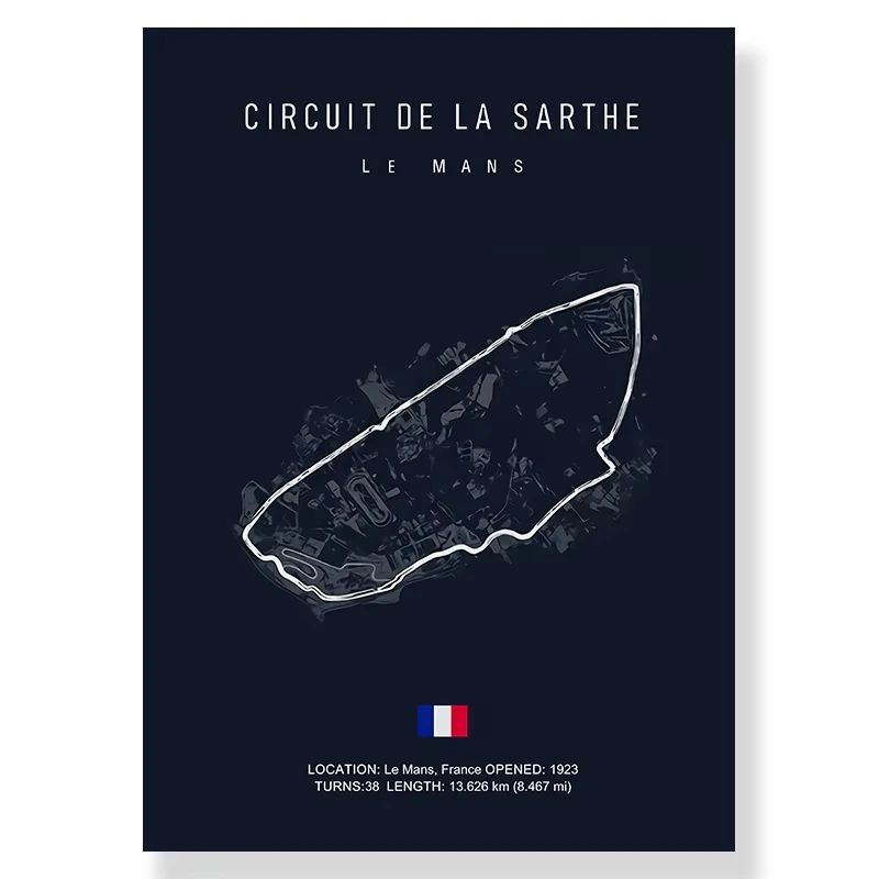F1 Race Track Canvas Wall Art Minimalist Black Circuit Map Poster For Home Office Decor 16