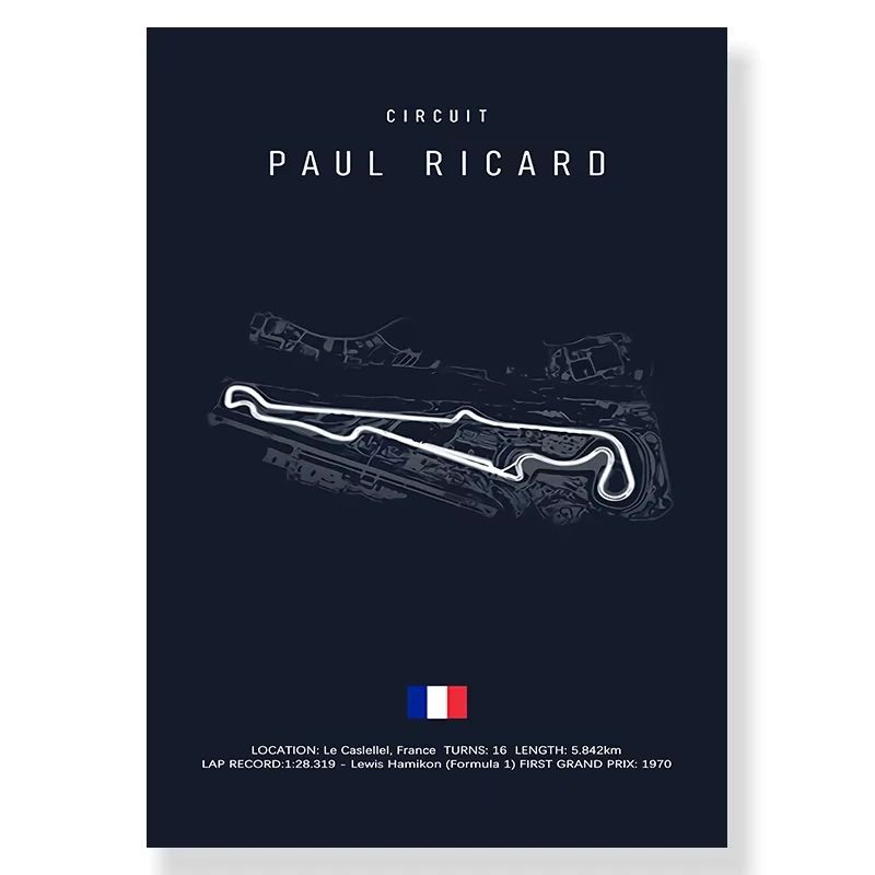 F1 Race Track Canvas Wall Art Minimalist Black Circuit Map Poster For Home Office Decor 17