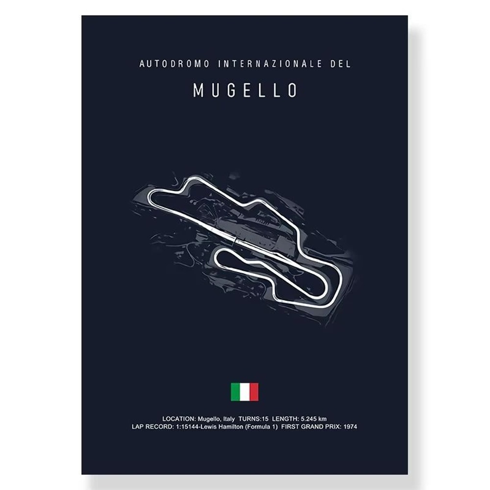 F1 Race Track Canvas Wall Art Minimalist Black Circuit Map Poster For Home Office Decor 19