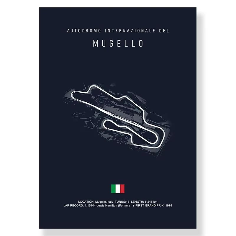 F1 Race Track Canvas Wall Art Minimalist Black Circuit Map Poster For Home Office Decor 19