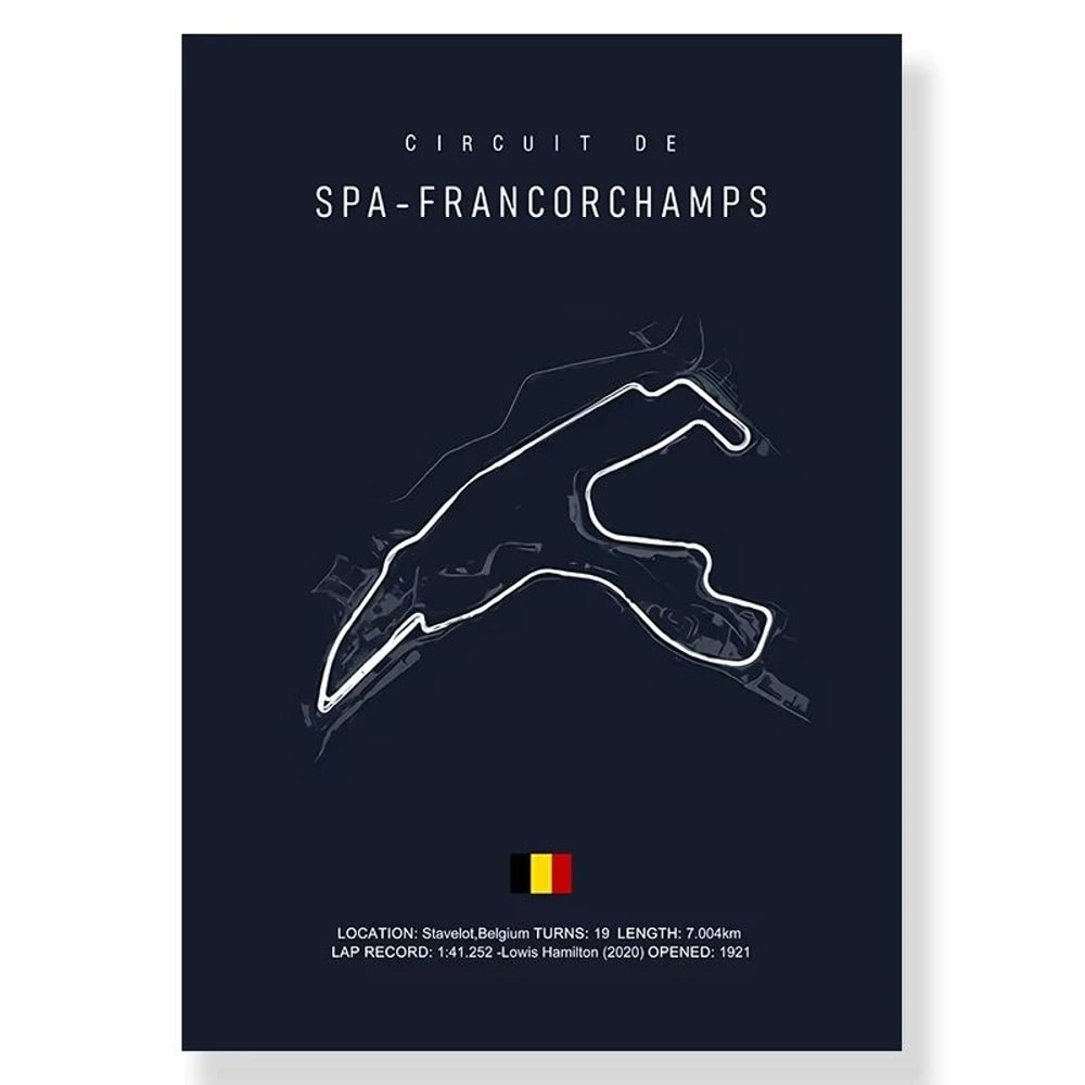 F1 Race Track Canvas Wall Art Minimalist Black Circuit Map Poster For Home Office Decor 20