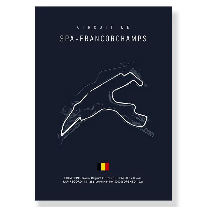 F1 Race Track Canvas Wall Art Minimalist Black Circuit Map Poster For Home Office Decor 20