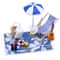 Miniature Beach Deckchair Umbrella Set Dollhouse Fairy Garden Summer Scene DIY Decor 0