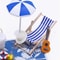 Miniature Beach Deckchair Umbrella Set Dollhouse Fairy Garden Summer Scene DIY Decor 2