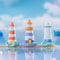 Mini Ocean Lighthouse Resin Figurine Cute Coastal Dollhouse Fairy Garden Decor 2