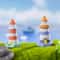 Mini Ocean Lighthouse Resin Figurine Cute Coastal Dollhouse Fairy Garden Decor 3