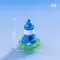 Mini Ocean Lighthouse Resin Figurine Cute Coastal Dollhouse Fairy Garden Decor 7