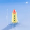 Mini Ocean Lighthouse Resin Figurine Cute Coastal Dollhouse Fairy Garden Decor 12