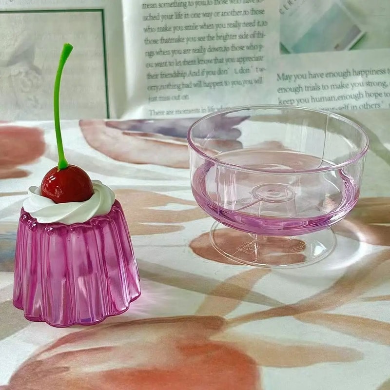 Retro Japanese Pudding Pink Soda Decor Set Kawaii Photo Props For Room Holiday Styling 7